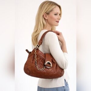 BALLY Hand Bag Leather Brown Authentic